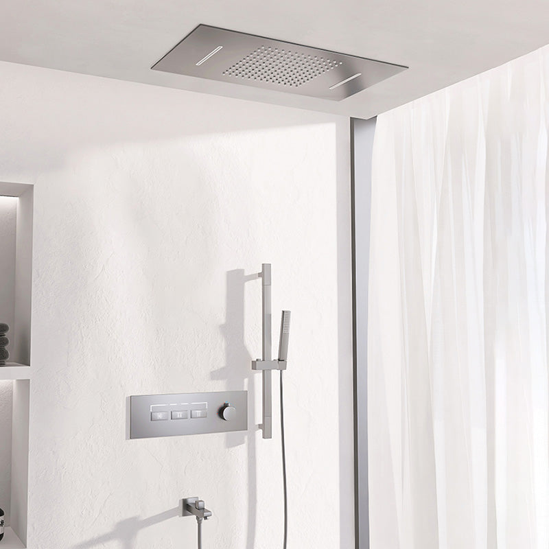 Contemporary Shower Set Dual Shower Head Thermostatic Wall Mounted Shower System