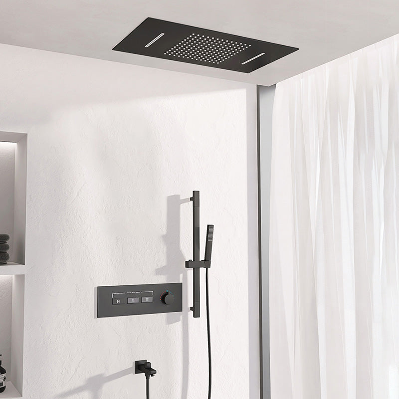 Contemporary Shower Set Dual Shower Head Thermostatic Wall Mounted Shower System