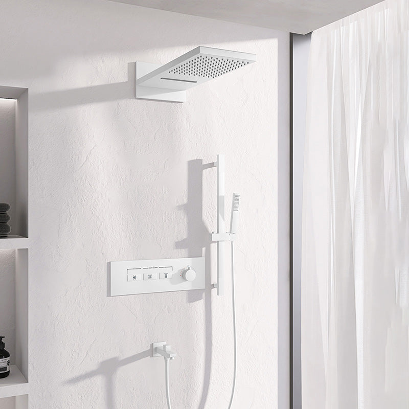 Contemporary Shower Set Dual Shower Head Thermostatic Wall Mounted Shower System