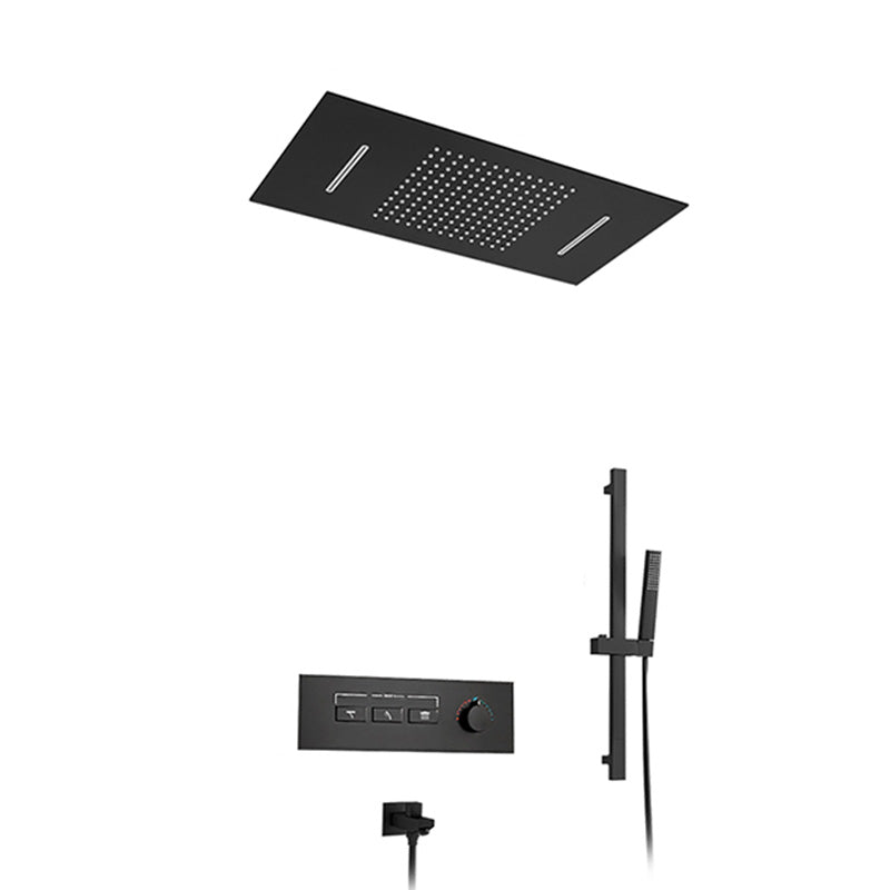 Contemporary Shower Set Dual Shower Head Thermostatic Wall Mounted Shower System