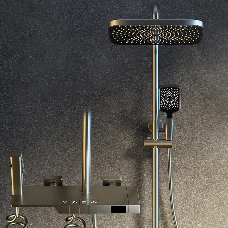 Modern Shower System Slide Bar Adjustable Shower Head Wall Mounted Shower Set