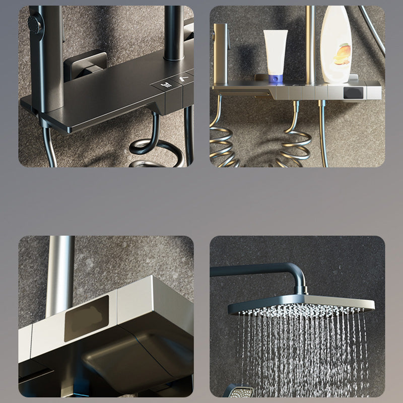 Modern Shower System Slide Bar Adjustable Shower Head Wall Mounted Shower Set