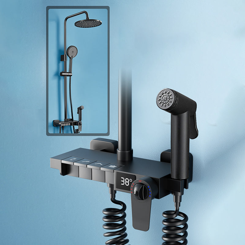 Modern Style Shower System Copper Spot Resist Rectangle Wall Mounted Shower System