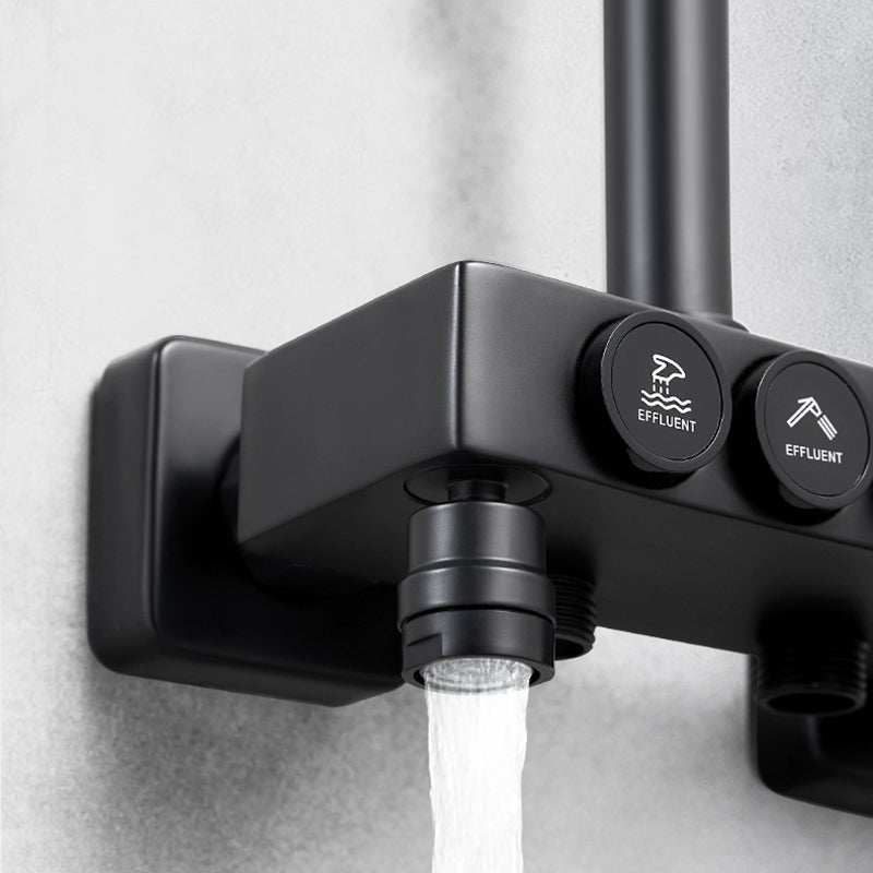 Modern Style Shower System Copper Spot Resist Rectangle Wall Mounted Shower System