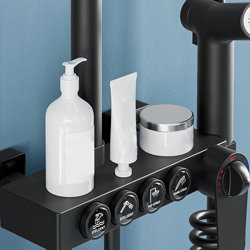 Modern Style Shower System Copper Spot Resist Rectangle Wall Mounted Shower System