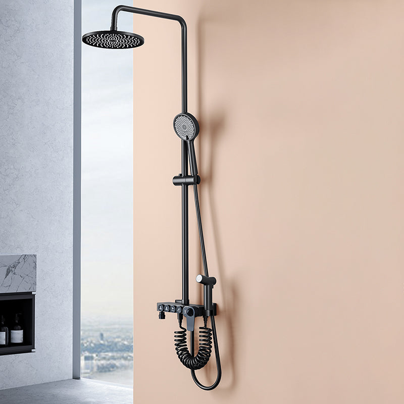 Modern Style Shower System Copper Spot Resist Rectangle Wall Mounted Shower System