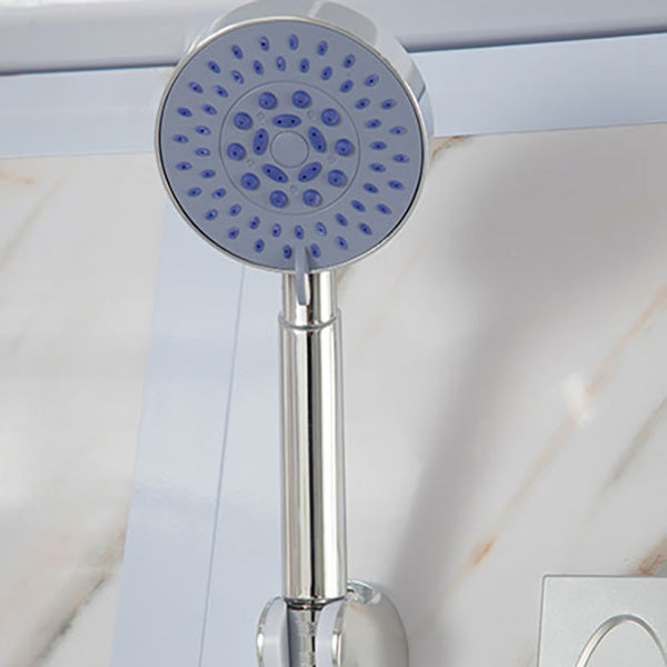 Single Sliding Frosted Glass Shower Enclosure Framed Shower Enclosure in White