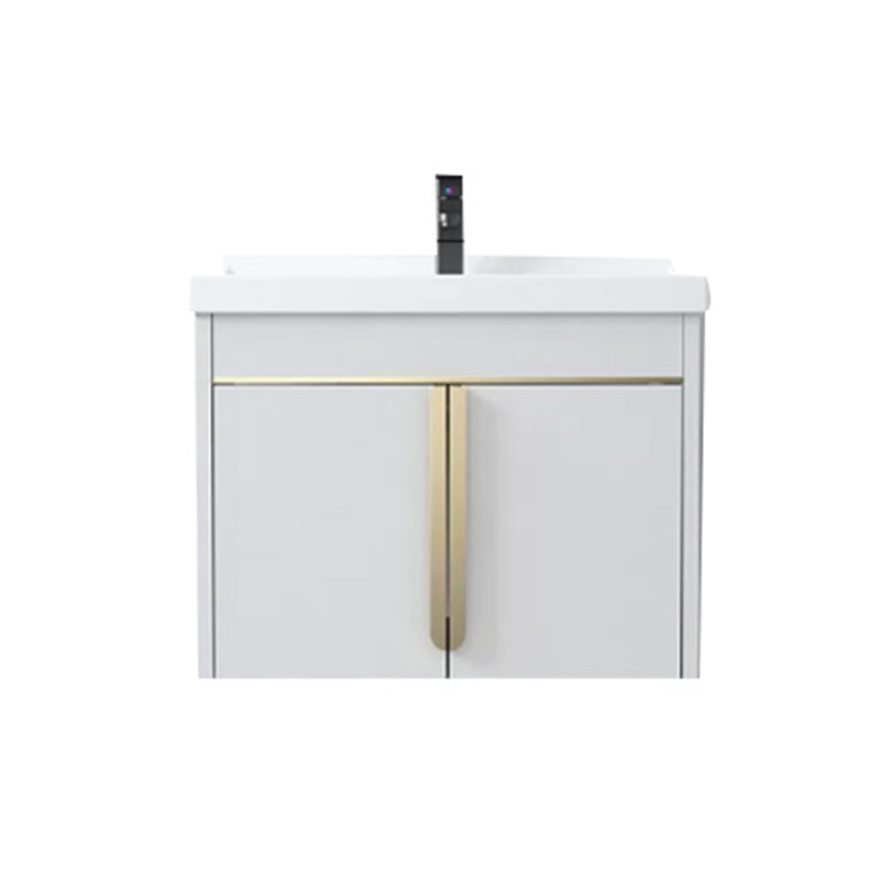 Modern Sink Vanity Metal Color Block Mount Bathroom Vanity Cabinet
