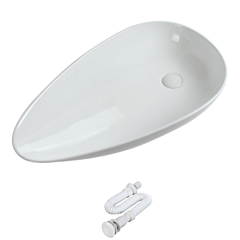 Modern Vessel Sink Specialty Porcelain with Pop-Up Drain Vessel Bathroom Sink