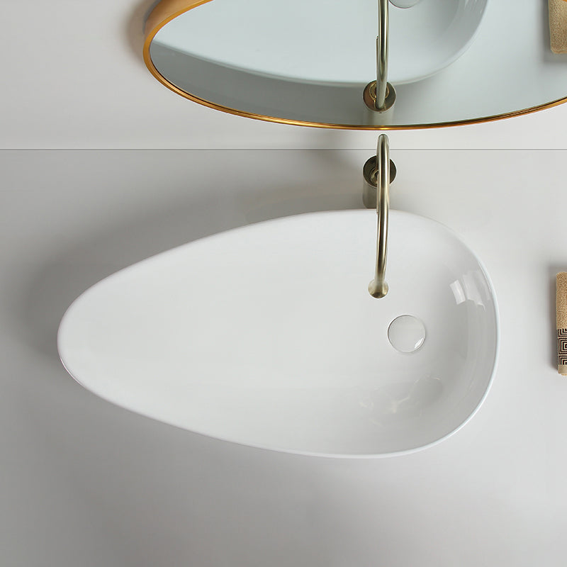Modern Vessel Sink Specialty Porcelain with Pop-Up Drain Vessel Bathroom Sink
