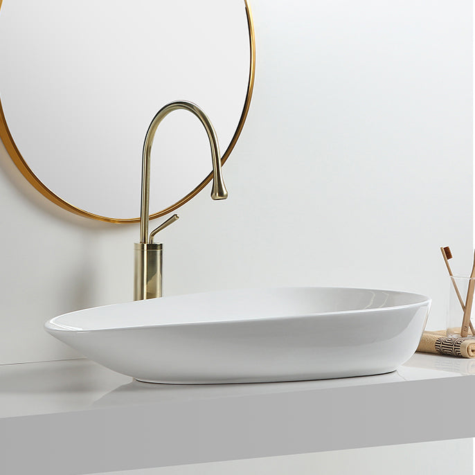 Modern Vessel Sink Specialty Porcelain with Pop-Up Drain Vessel Bathroom Sink