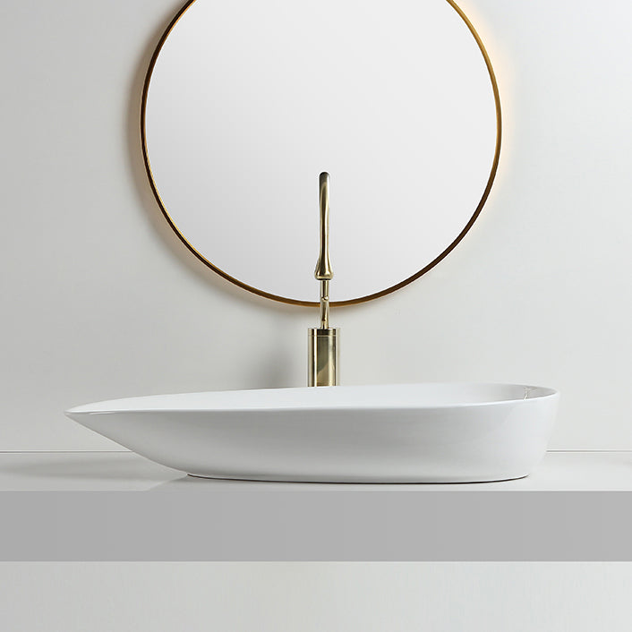 Modern Vessel Sink Specialty Porcelain with Pop-Up Drain Vessel Bathroom Sink