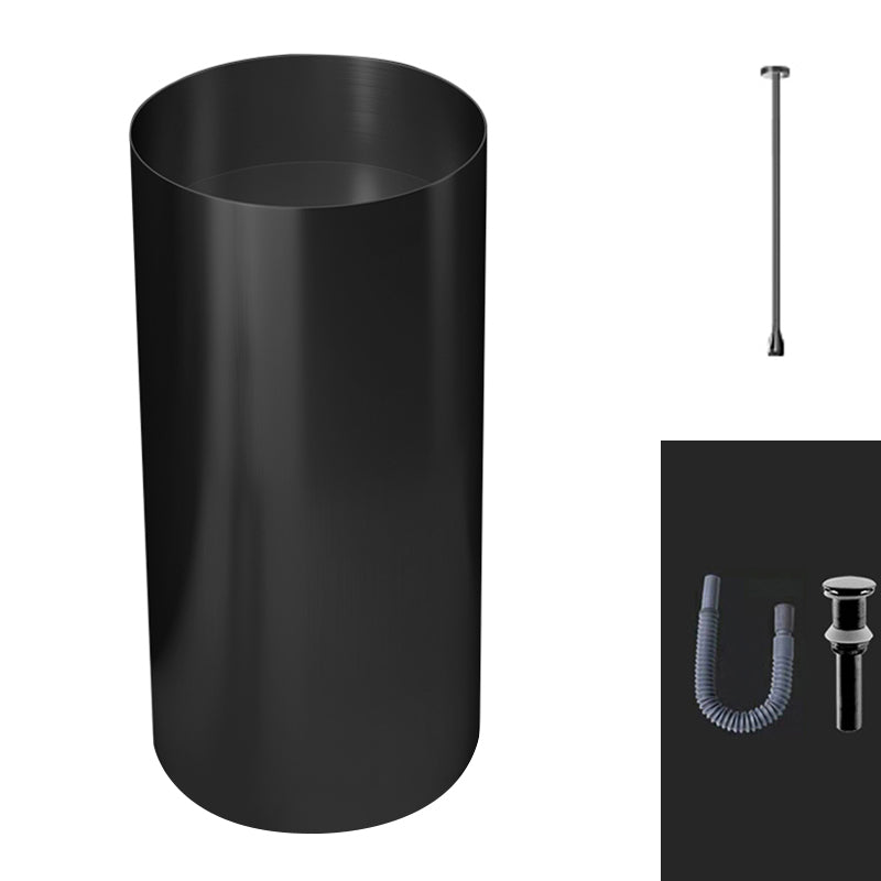 Modern Metal Bathroom Sink Round Bathroom Sink with Basin and Faucet