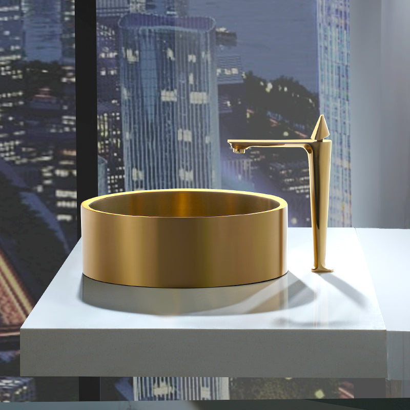 Metal Bathroom Sink Round Bathroom Sink with Overflow And Drain Assembly