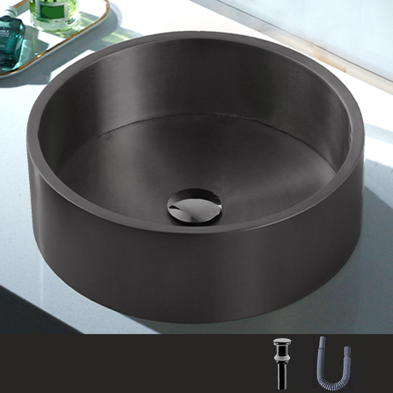 Metal Bathroom Sink Round Bathroom Sink with Overflow And Drain Assembly