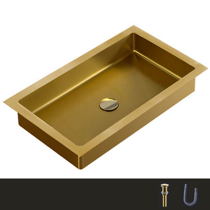 Metal Rectangular Bathroom Sink Modern Undermount Bathroom Sink