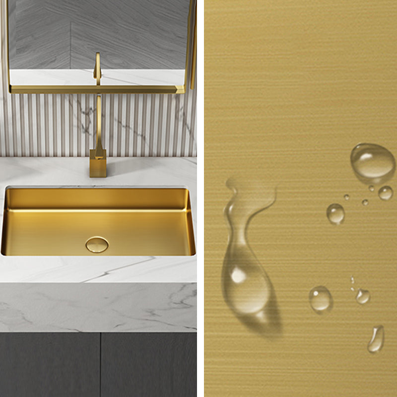 Metal Rectangular Bathroom Sink Modern Undermount Bathroom Sink