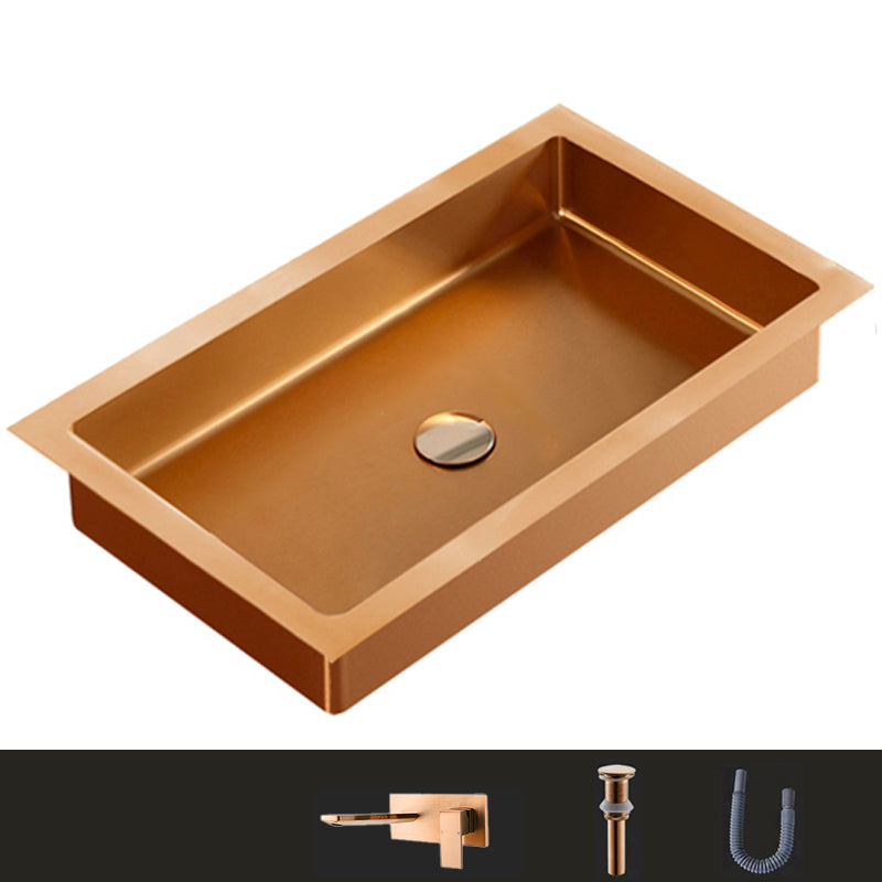 Metal Rectangular Bathroom Sink Modern Undermount Bathroom Sink