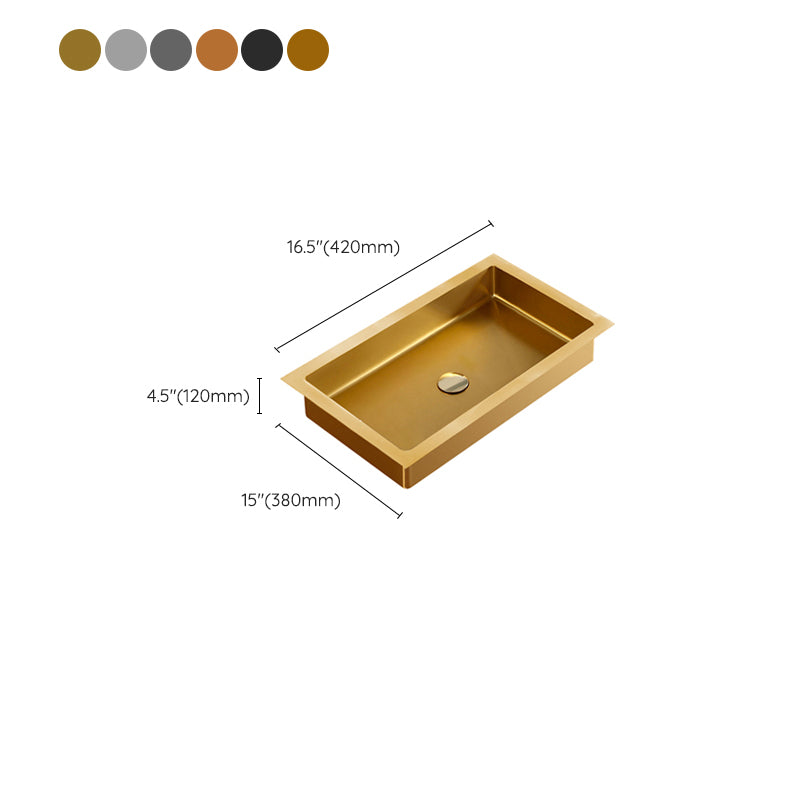 Metal Rectangular Bathroom Sink Modern Undermount Bathroom Sink