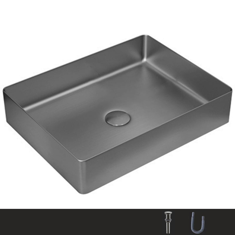 Metal Rectangular Bathroom Sink Modern Bathroom Sink with Faucet
