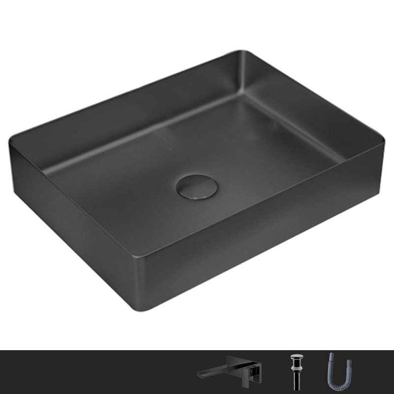 Metal Rectangular Bathroom Sink Modern Bathroom Sink with Faucet