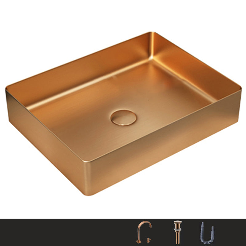 Metal Rectangular Bathroom Sink Modern Bathroom Sink with Faucet