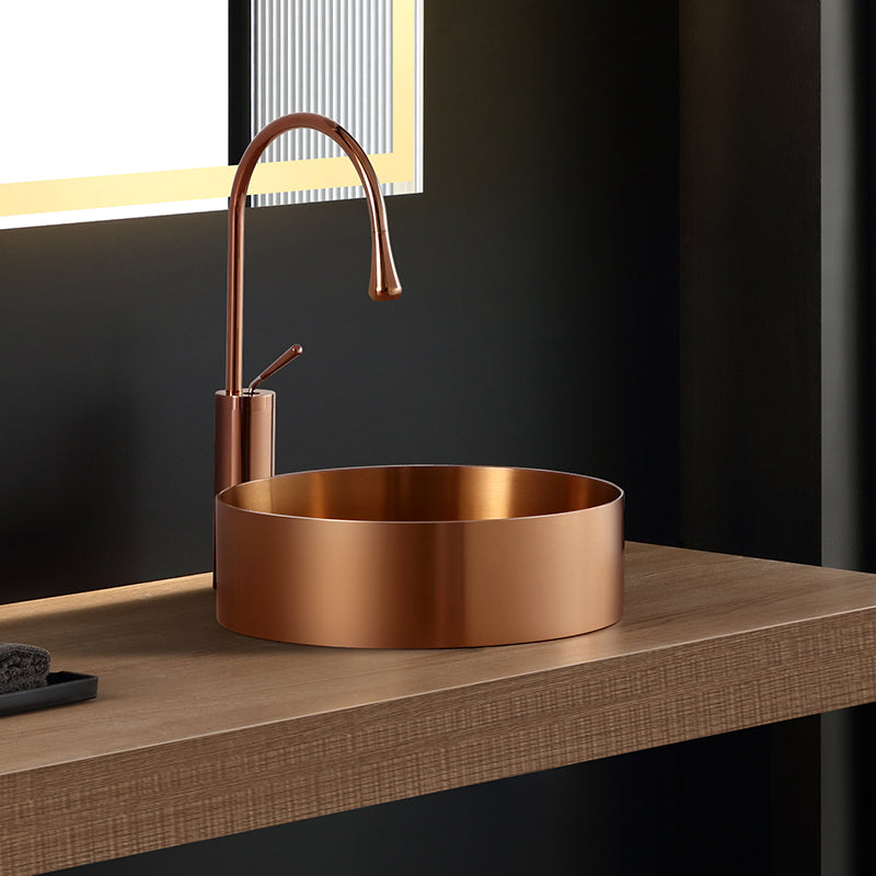 Modern Bathroom Sink Metal Wash Stand with Basin and Faucet Bathroom Sink