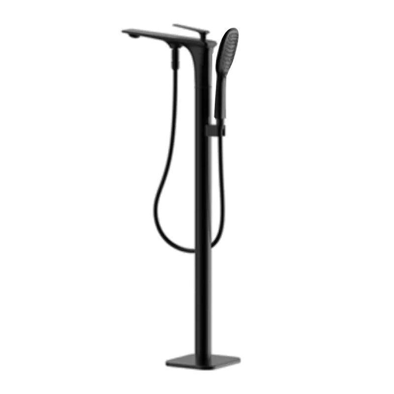 Floor Mounted Copper Freestanding Tub Filler Swivel High Arc Tub Filler Trim