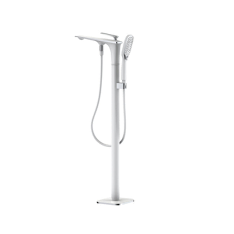 Floor Mounted Copper Freestanding Tub Filler Swivel High Arc Tub Filler Trim