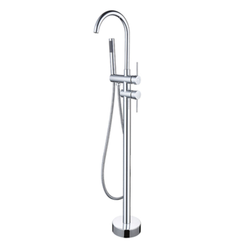 Modern Floor Mounted Metal Freestanding Tub Filler Swivel Freestanding Faucet