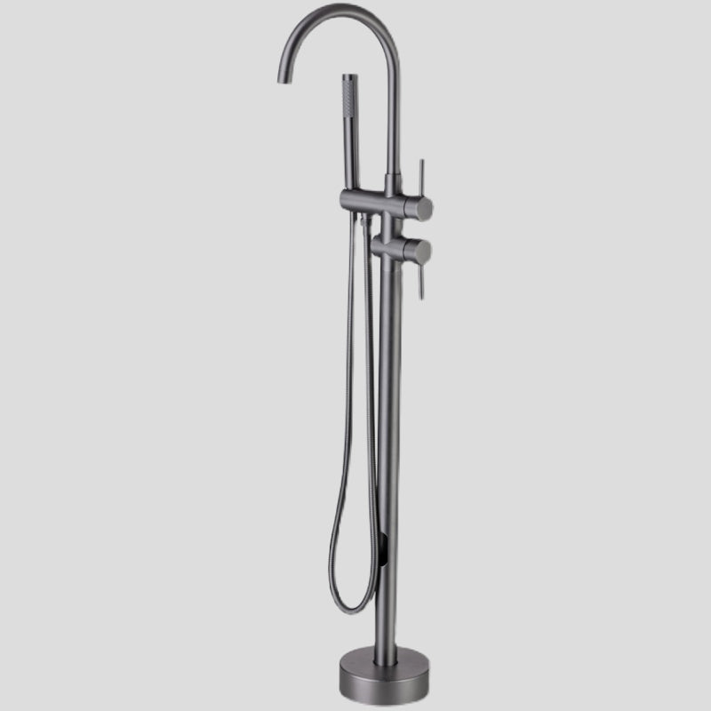 Modern Floor Mounted Metal Freestanding Tub Filler Swivel Freestanding Faucet