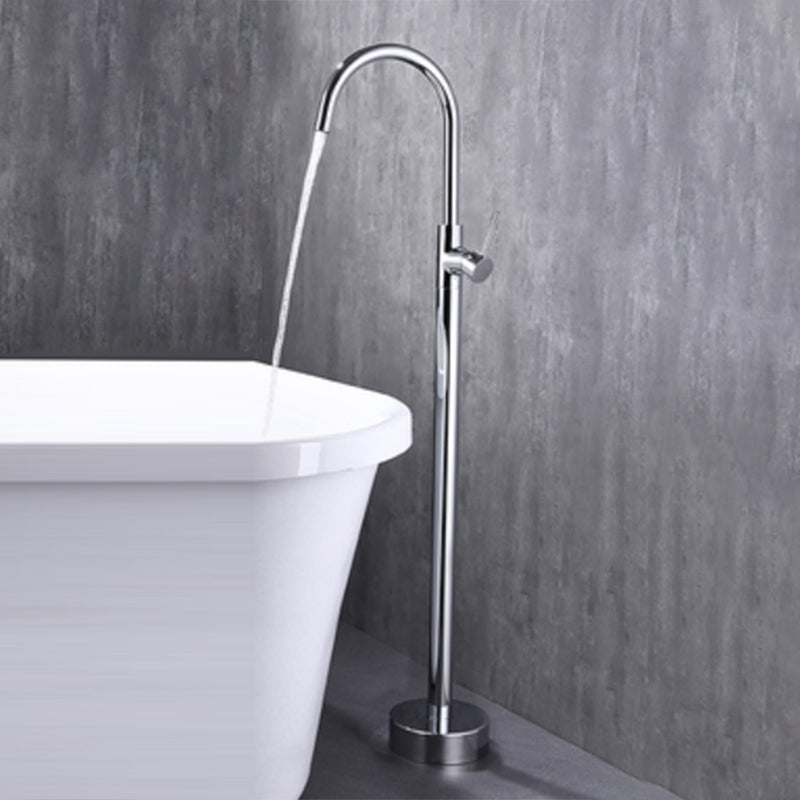 Modern Floor Mounted Metal Freestanding Tub Filler Swivel Freestanding Faucet