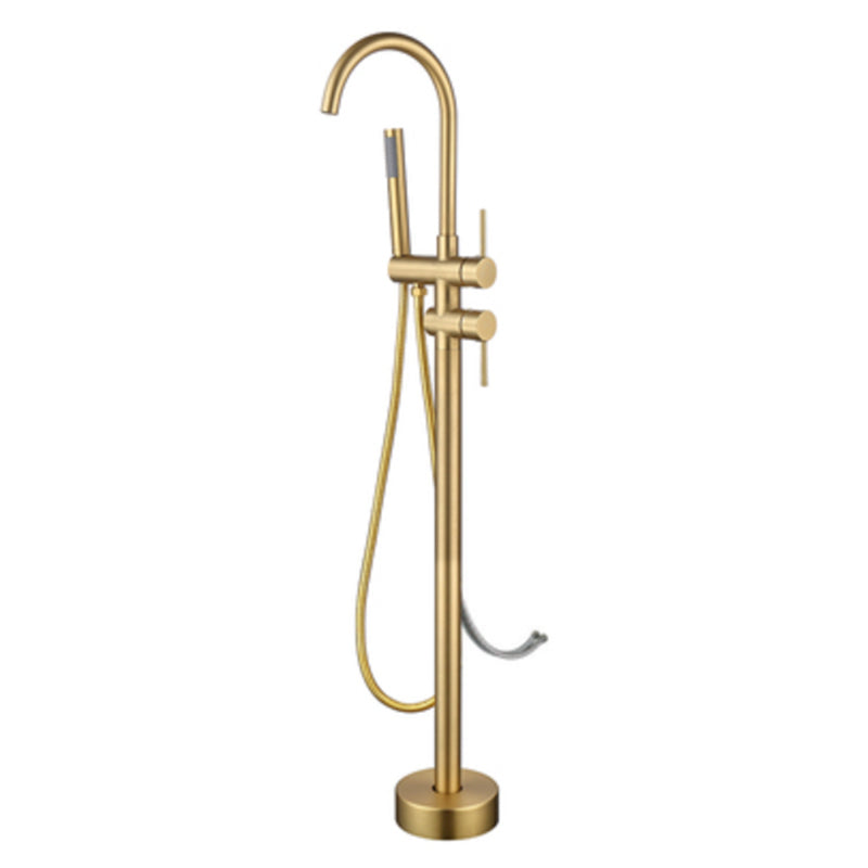 Modern Floor Mounted Metal Freestanding Tub Filler Swivel Freestanding Faucet