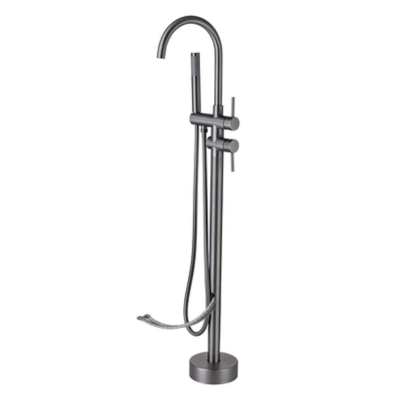 Modern Floor Mounted Metal Freestanding Tub Filler Swivel Freestanding Faucet