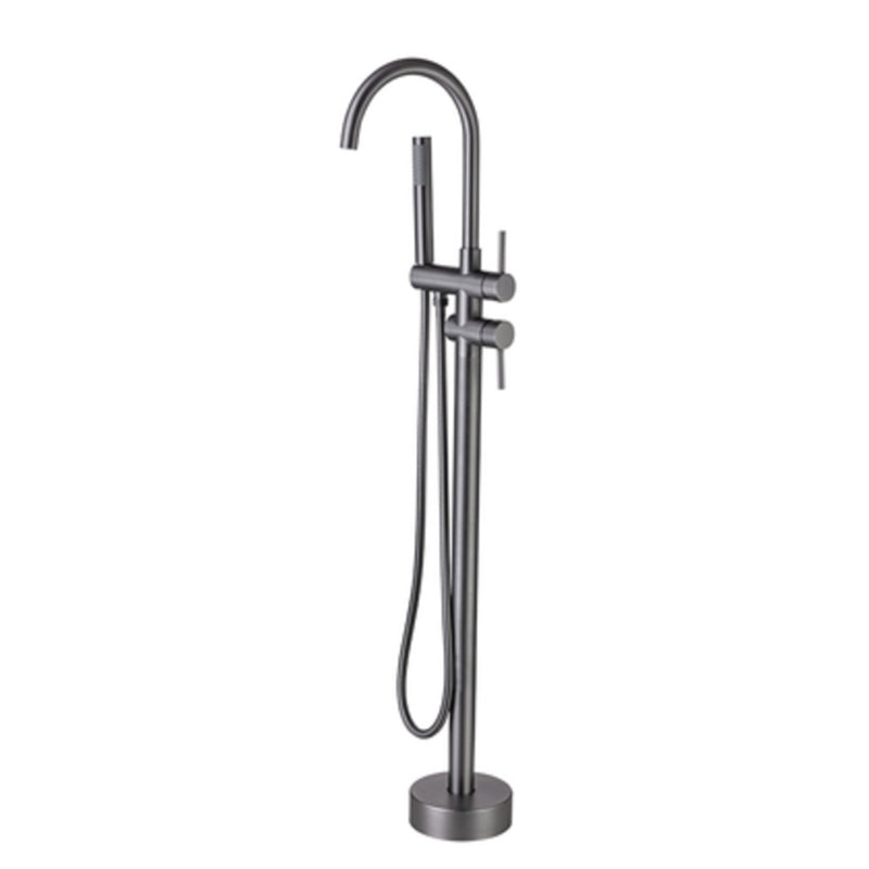 Modern Floor Mounted Metal Freestanding Tub Filler Swivel Freestanding Faucet