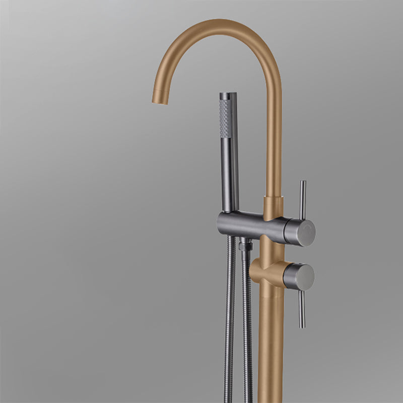 Modern Floor Mounted Metal Freestanding Tub Filler Swivel Freestanding Faucet