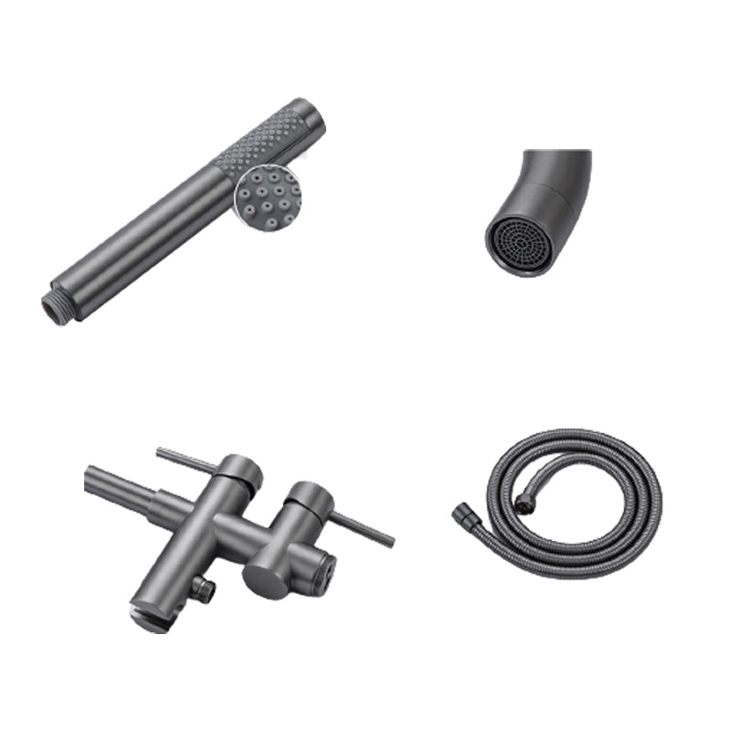 Modern Floor Mounted Metal Freestanding Tub Filler Swivel Freestanding Faucet