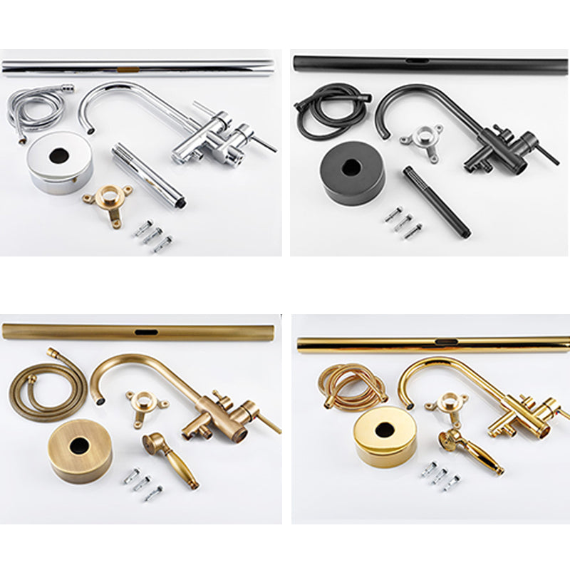 Modern Freestanding Tub Faucet Copper Floor Mount Free Standing Tub Filler Faucet