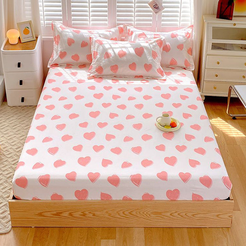 Cotton Fitted Sheet Single Piece Home Bedroom Simple Bed Sheet