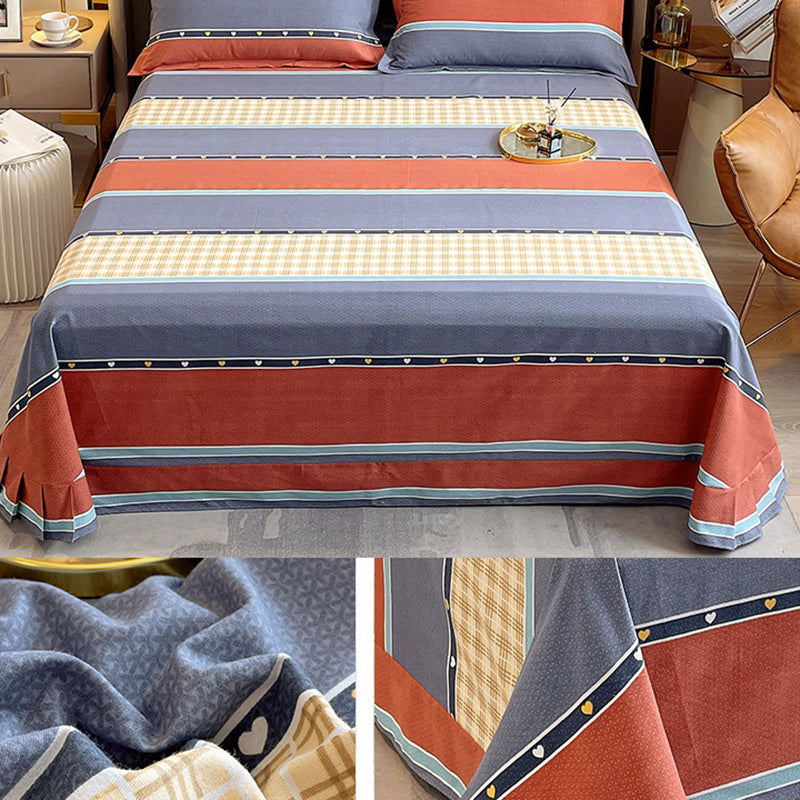 Cotton Pillowcase Bed Sheet Set Home Simple Bedroom Fitted Sheet