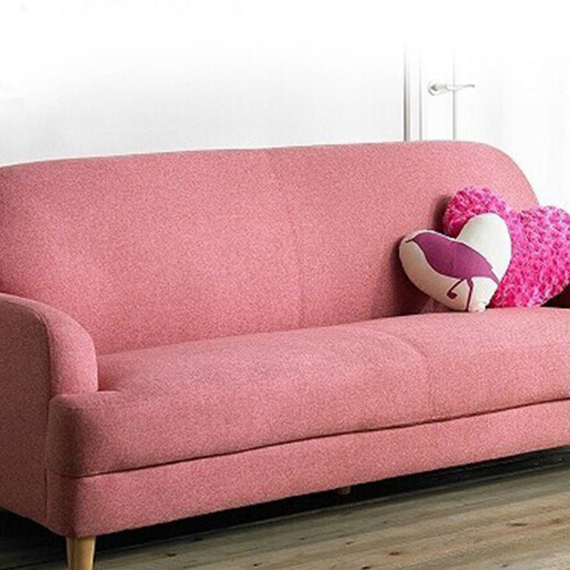 Contemporary Pink Cotton Settee Tight Back Sofa for Living Room