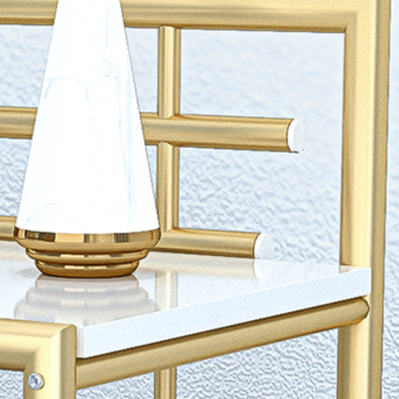 1 Shelf Glam Nightstand Metal Legs Included Night Table Open Storage ,23.6" Tall