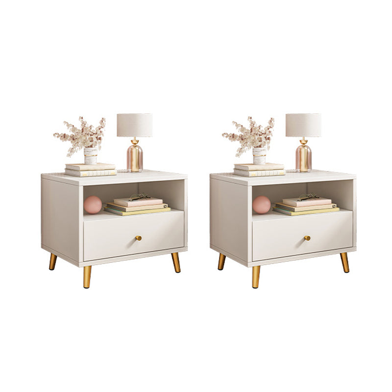 Contemporary Solid Wood Nightstand Drawer Storage Night Table