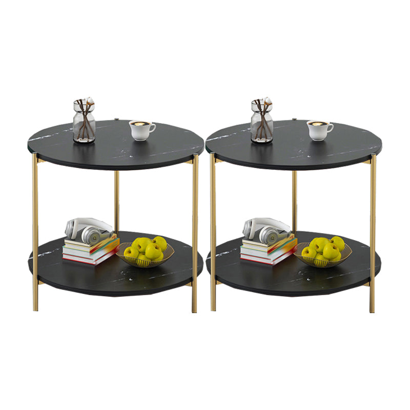 1 Shelf Stone Top Nightstand Glam Open Storage Night Table ,16.5 Tall