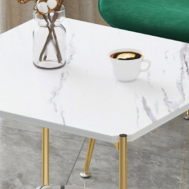 1 Shelf Stone Top Nightstand Glam Open Storage Night Table ,16.5 Tall