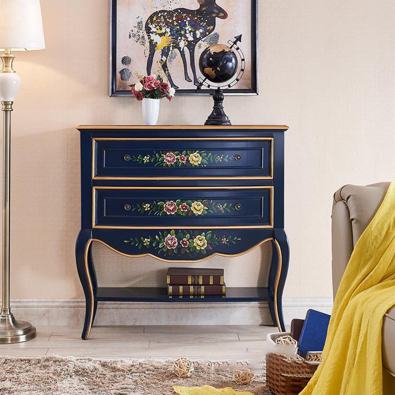 American Traditional Dresser Solid Wood Storage Chest with 2 Drawers