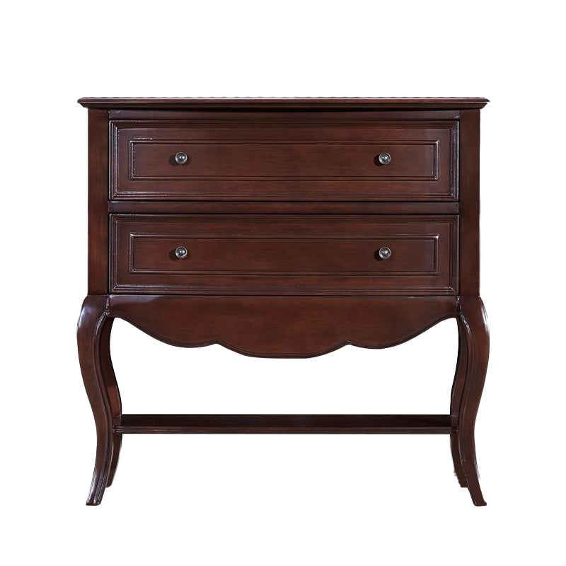 American Traditional Dresser Solid Wood Storage Chest with 2 Drawers