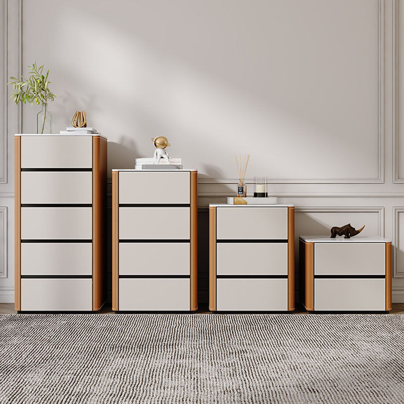 Contemporary Home Stone Storage Chest Vertical Chest with Drawers