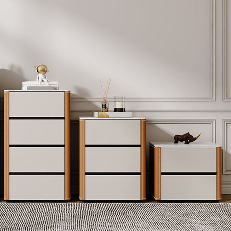 Contemporary Home Stone Storage Chest Vertical Chest with Drawers