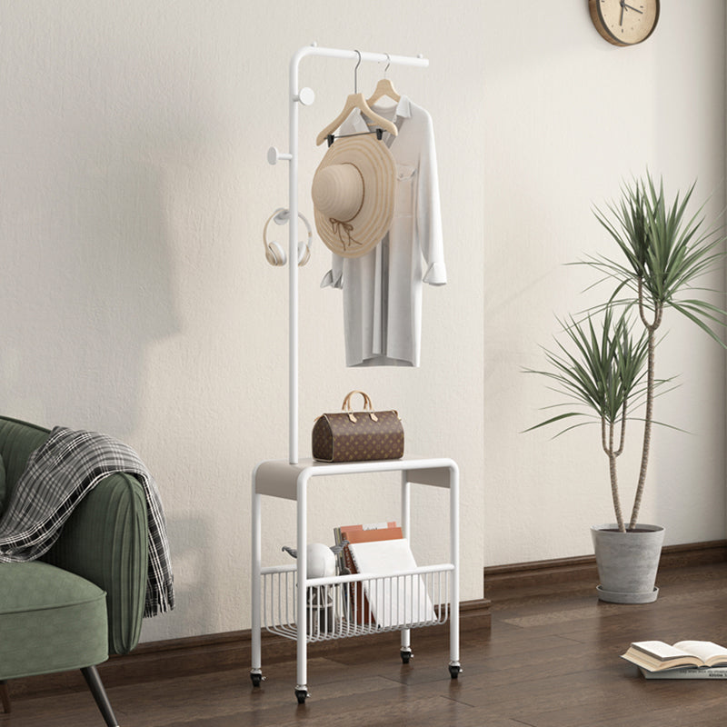 Modern Style Coat Rack Solid Color Free Standing Hooks Design Metallic Coat Hanger